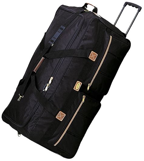 long duffle bag with wheels.